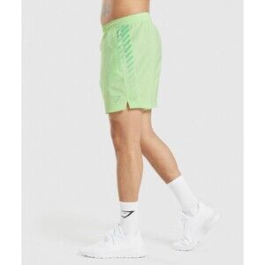 Gymshark Sport Stripe 7" Slim Fit Active Shorts Bali Green Size Small